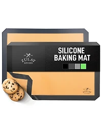 Zulay Kitchen (2 Pack) Silicone Baking Mat Sheet Set - Reusable Baking Mat Nonstick