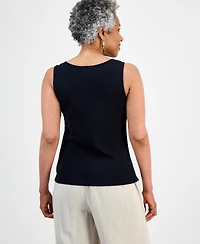 Style & Co Petite Square Neck Cotton Tank Top, Macy's Exclusive