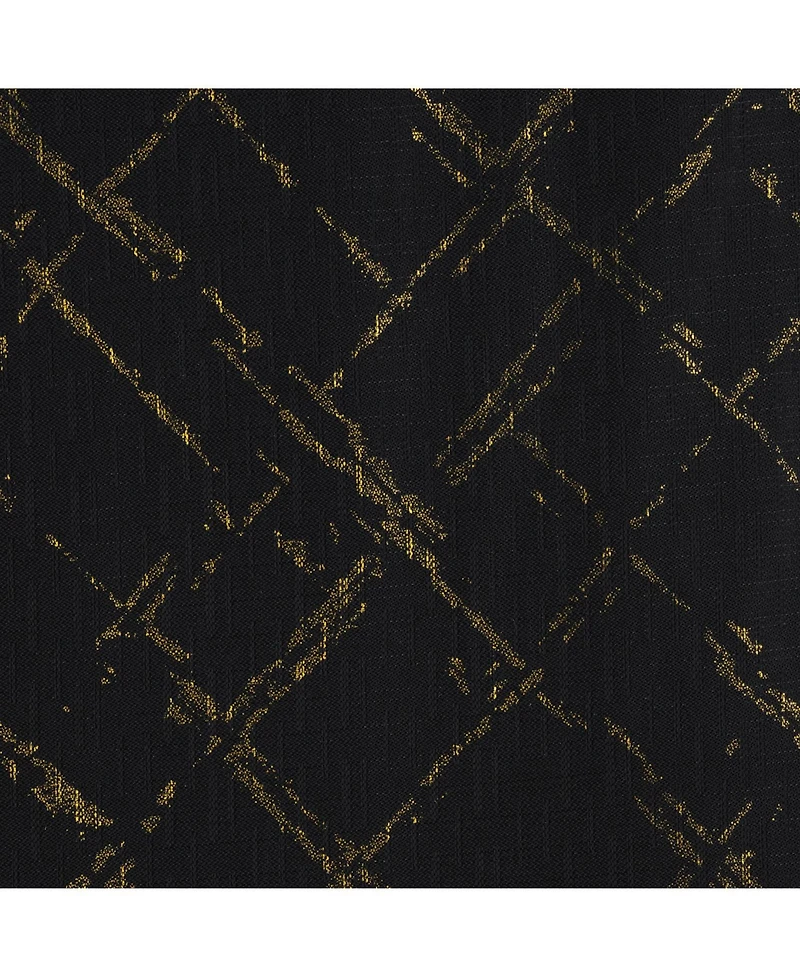 Rt Designers Collection Soho Foil Jacquard Polyester Window Curtain Grommet Panel 52" x 90