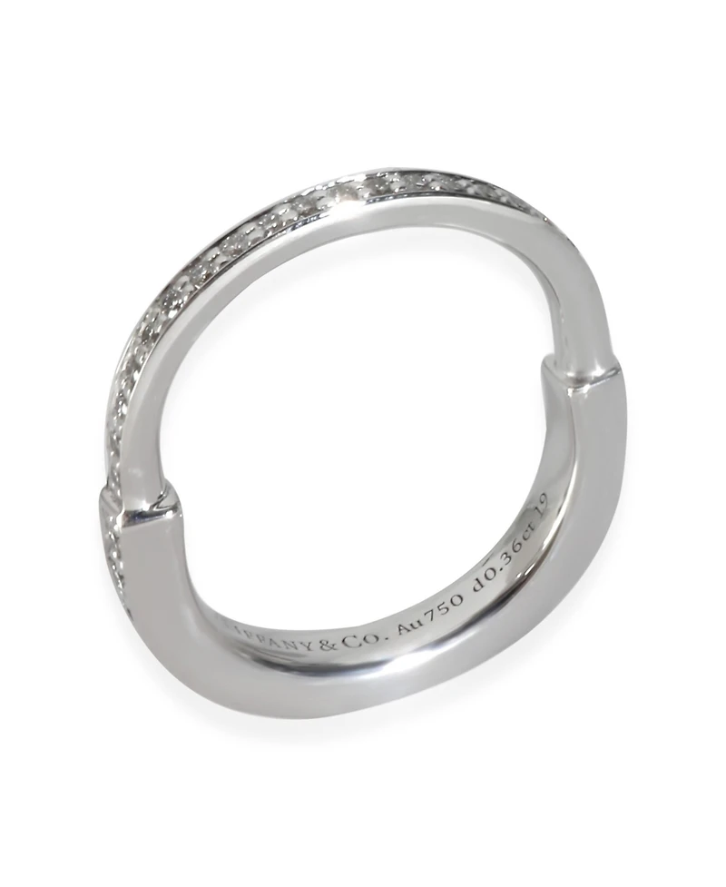 Pre-Owned Tiffany & Co White Gold Diamond Lock Ring
