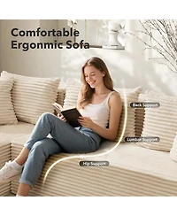 gaomon 106" L-Shaped Sectional Sofa with Chaise, Modular Deep Seat Cloud