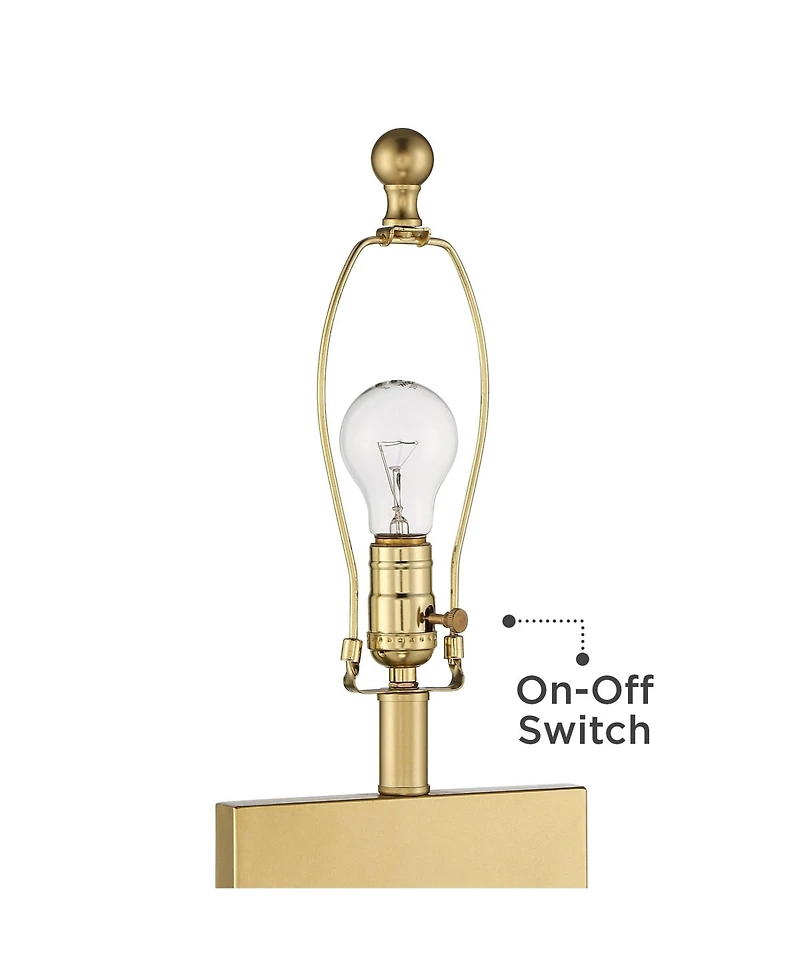 360 Lighting Marshall Modern Table Lamp with White Marble Riser 30" Tall Champagne Gold Oatmeal Shade for Bedroom Living Room Bedside Nightstand House