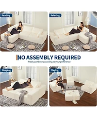 gaomon 108" Boneless Modular Sectional Sofa, Cloud Couch, No Assembly Convertible Sofa
