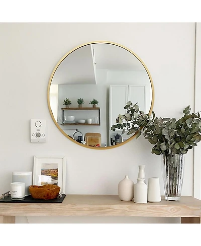 Busdays Gold 16 Inch Metal Round Bathroom Mirror