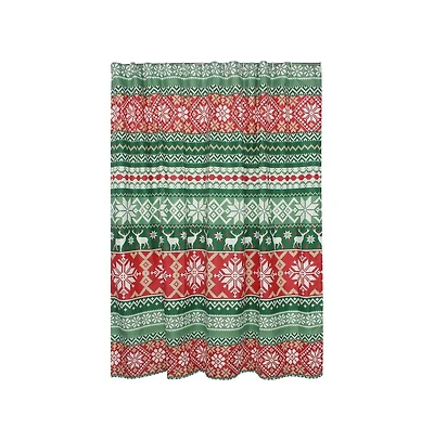Greenland Home Fashions Fair Isle with Reinforced Buttonholes Shower Curtain