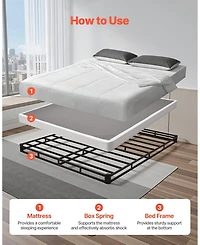 Gouun Low Profile Box Spring Foundation with Steel Frame and Cover