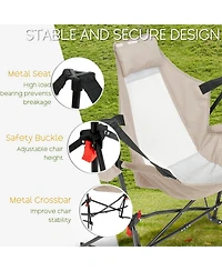 Rainsken Portable Hammock Rocking Chair Set of 2, Folding Camping Recliner with Adjustable Backrest and Carry Bag, Oversized Outdoor Chair for Travel