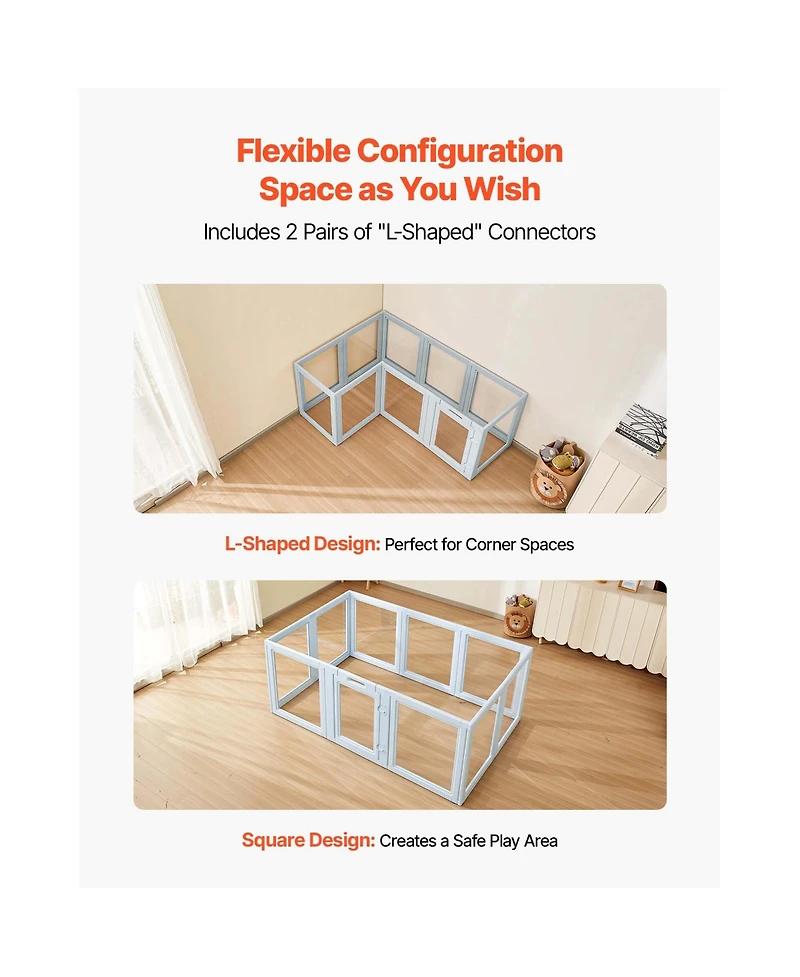 Aostirmotor 76" Dog Whelping Box with Transparent Window Playpen for Large Dogs