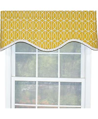 Rlf Home Sequence Ruffled Cornice 100% Cotton with Fully Lined 3" Rod Pocket Valnance for Windows 50" x 17" Lemon