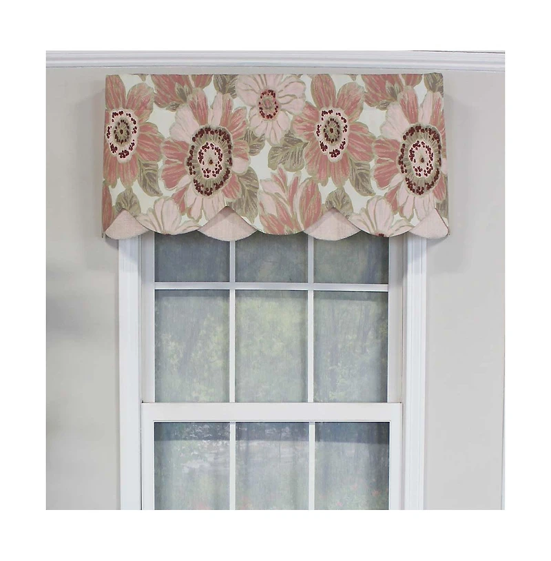 Rlf Home Verona Petticoat Modern Premium Design Printed Valance 3" Rod Pocket 50" x 15