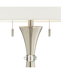 360 Lighting Rachel Art Deco Style Table Lamps 28" Tall Set of 2 Column Metal with Table Top Dimmers Drum for Bedroom Living Room Bedside