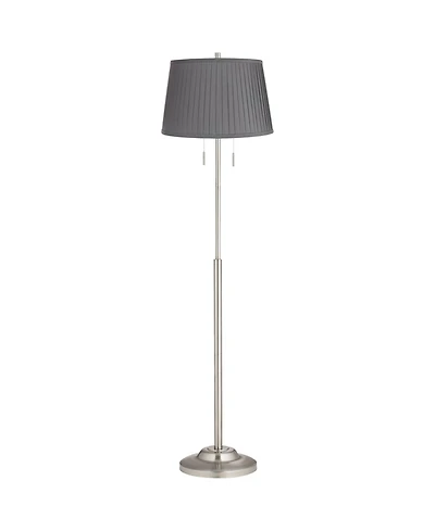 360 Lighting Abba Modern 66" Tall Standing Floor Lamp Pole Pull Chain Metal Brushed Nickel Finish