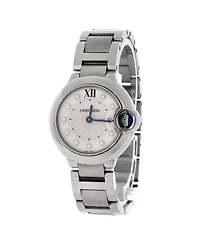Pre-Owned Cartier Ballon Bleu de Cartier Quartz Watch in Stainless Steel with Diamond Markers 28mm