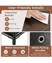 Sugift Narrow Five Drawer Dresser Slim Storage Tower