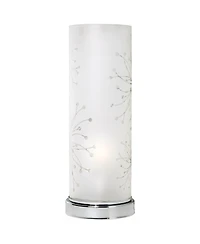 360 Lighting Modern Accent Table Lamp 14 1/4" High Metal Glass Cylinder Shade for Bedroom House Bedside Nightstand