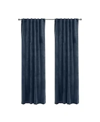 Thermaplus Seren Room Darkening Window Treatment Dual Header Curtain Panel for Bedroom Livingroom