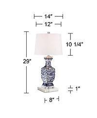 Barnes and Ivy Iris 28" Tall Asian Inspired Table Lamp