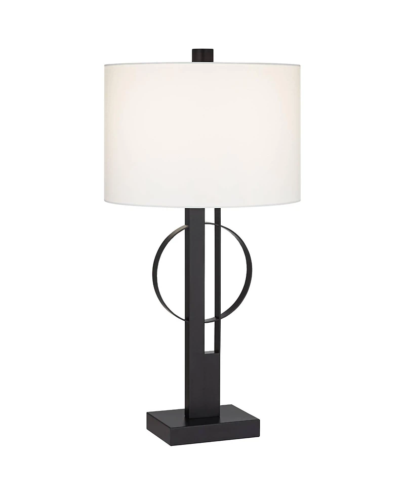 Possini Euro Design Galaxy 32" Tall Geometric Base Large Modern End Table Lamp Dual Usb Ports Metal Living Room Charging