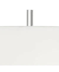 Possini Euro Design Modern Table Lamp 30" Tall with Usb Dimmer Linear Clear Glass Rod ] Linen Drum Shade for Bedroom Living Room House Bedside