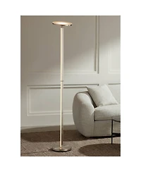 Possini Euro Design Aventura Modern 75 3/4" Tall Standing Floor Lamp Torchiere Led Metal Satin Nickel Finish