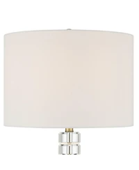 Possini Euro Design Cecil 31" Tall Large Modern End 3-Way Table Lamp Clear Brass Finish Acrylic Single Shade Living Room Bedroom