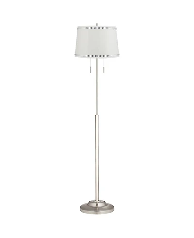 360 Lighting Abba Modern Floor Lamp Standing 65" Tall Brushed Nickel Metal Crystal Beaded for Living Room Bedroom Office House Home
