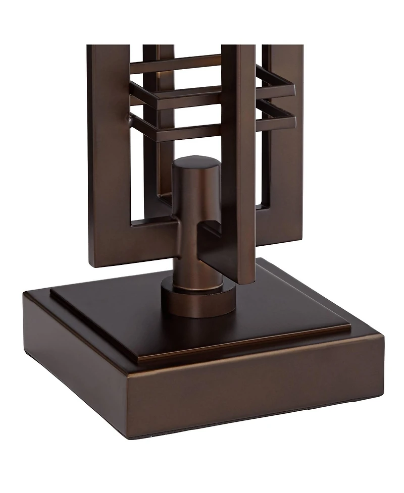 Franklin Iron Works 28" Tall Industrial Table Lamp, Usb Charging Port and Nightlight