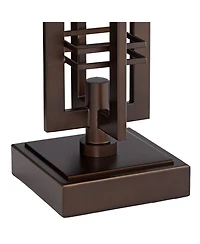 Franklin Iron Works 28" Tall Industrial Table Lamp, Usb Charging Port and Nightlight