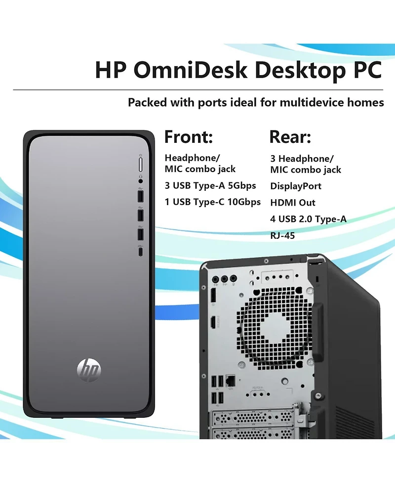 Hp OmniDesk Premium Tower Desktop Intel Core i7 14700 16GB Ram Intel Uhd Graphics 256GB Ssd Storage Windows 11 Home