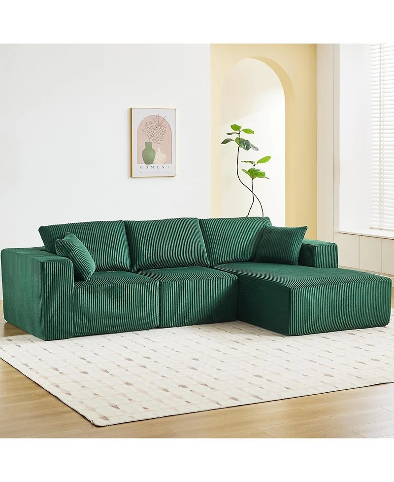 gaomon 108" Cloud Sectional Sofa with Chaise, Modular Deep Seat Couch, Upholstered