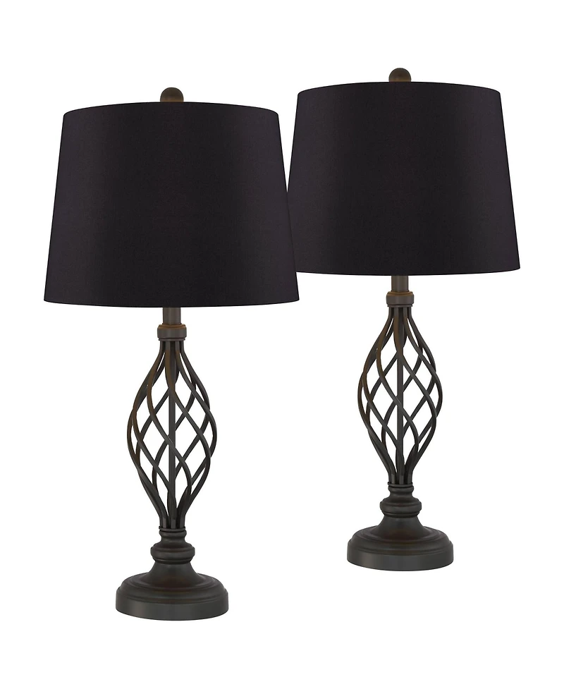 Franklin Iron Works Annie Modern Industrial Table Lamps 28" Tall Set of 2