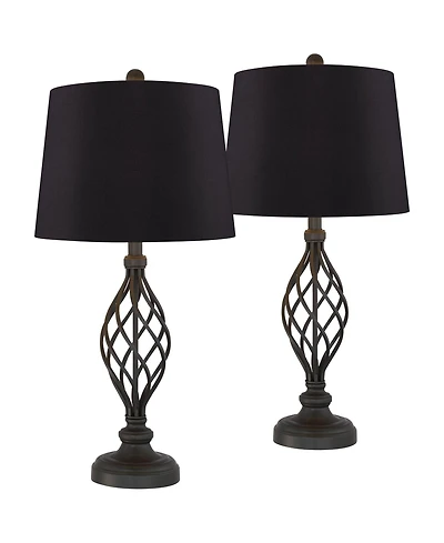 Franklin Iron Works Annie Modern Industrial Table Lamps 28" Tall Set of 2