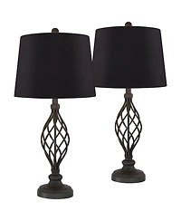Franklin Iron Works Annie Modern Industrial Table Lamps 28" Tall Set of 2