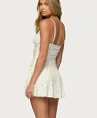 Edikted Women's Lushia Floral Ruched Mini Dress