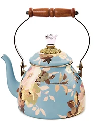MacKenzie-Childs Wild Rose Slate 2-Quart Tea Kettle