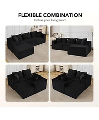 gaomon 108" Cloud Sectional Sofa, Modular Boneless Couch with Memory Foam, No Assembly