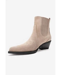 Forever & Always Shoes Women's Julieta Leather Block Heel Western Boot