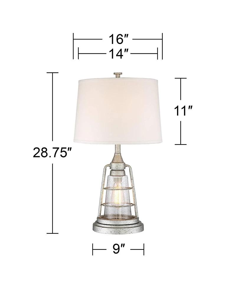 Franklin Iron Works Fisher 28 3/4" Tall Lantern Industrial End Table Lamps Set of 2 Night Light