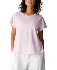 Eileen Fisher Women's Cotton Cap-Sleeve Crewneck Tee