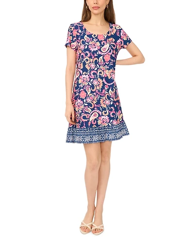 Msk Women's T-Shirt Dress with Ruffle at Hem