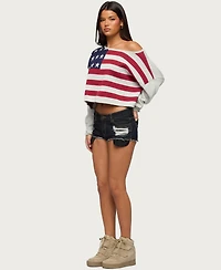 Edikted Women's Usa Off Shoulder Sweater