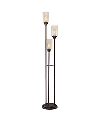 Franklin Iron Works Libby Modern Industrial Tree Floor Lamp with Riser 66" Tall Metal 3 Light Dimmable Led