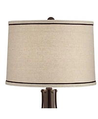 Franklin Iron Works Louanne Industrial Table Lamp 29" Tall Oil Rubbed Bronze with Usb Cord Dimmer
