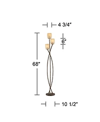 Franklin Iron Works Vierra Trio Farmhouse Rustic 68" Tall Standing Floor Lamp 3-Light Foot Switch