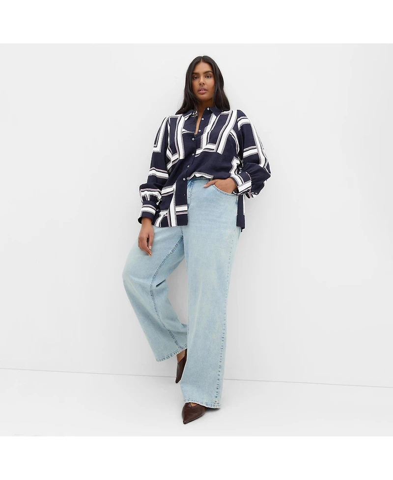 City Chic Plus Hallie Print Shirt