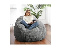 gaomon Bean Bag Chair, Adult Bean Bag Couch with Armrest, Soft Fluffy Faux Fur Beanbag Chair for Reading, Plush Lazy Sofa High-Density Foam Floor Sofa