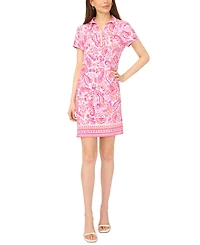 Msk Petite Printed Zip-Front Dress