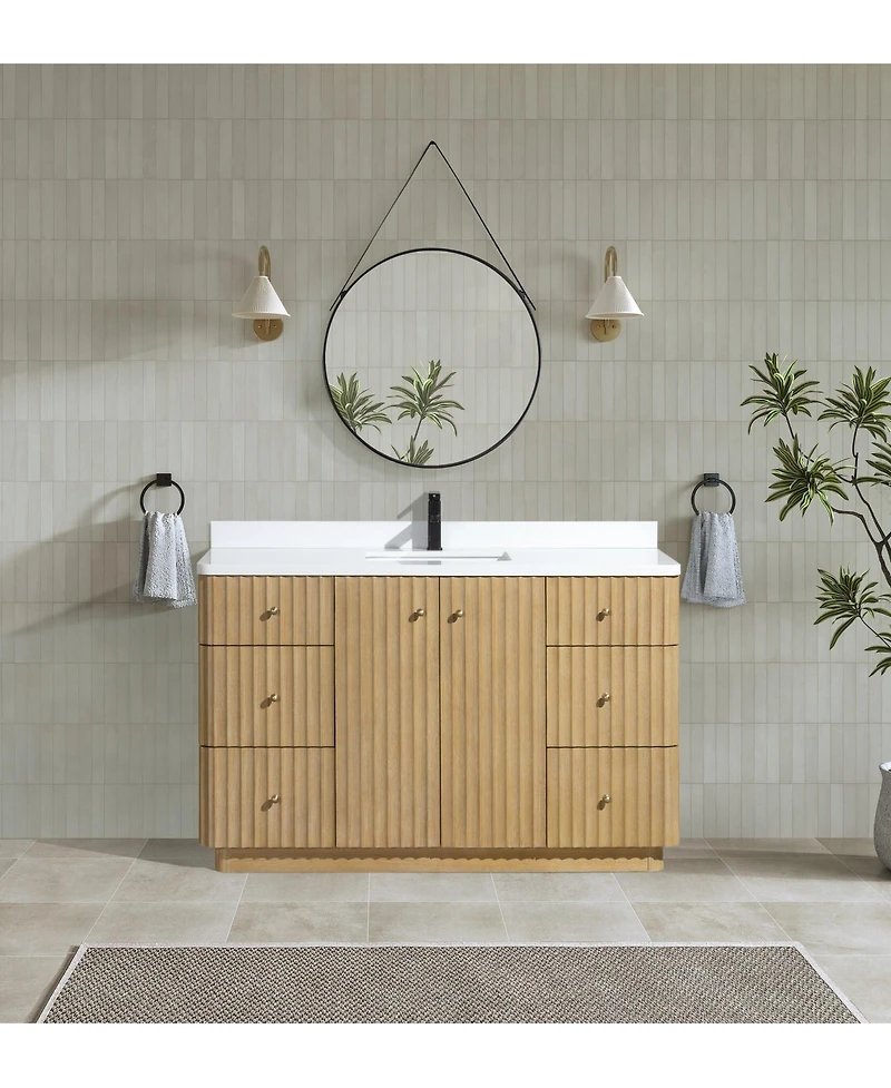 Ari Bath La Jolla 55" Bathroom Vanity Washed Oak