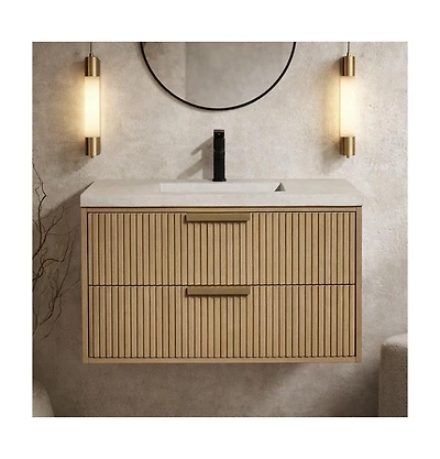 Ari Bath Diego 36" Floating Bathroom Vanity Oak