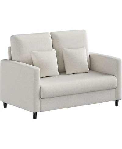 gaomon 51" Loveseat Sofa, Teddy Fabric Small Couch for Living Room and Small Spaces